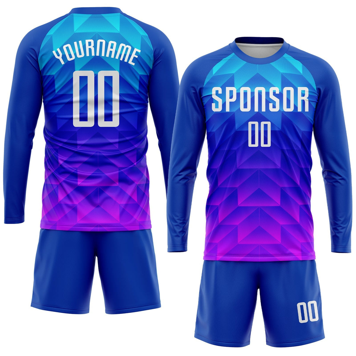 Custom Soccer Jersey - Royal White Light Blue-Hot Pink Sublimation Uniform