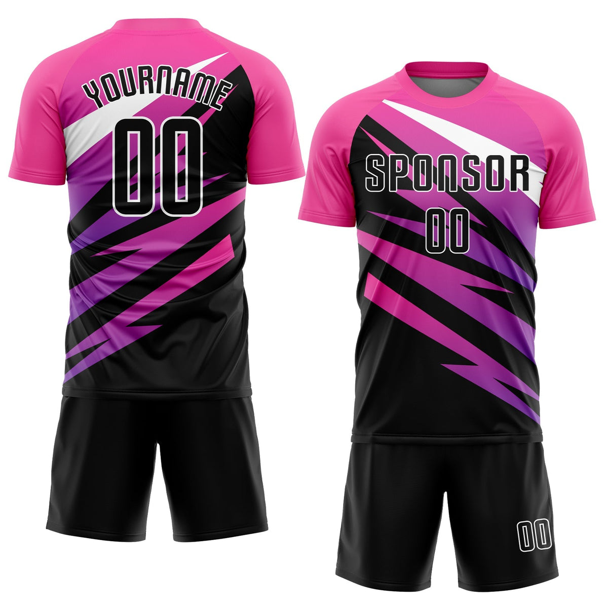 Custom Soccer Jersey - Pink Black-White Sublimation Uniform - Style Soccer0551