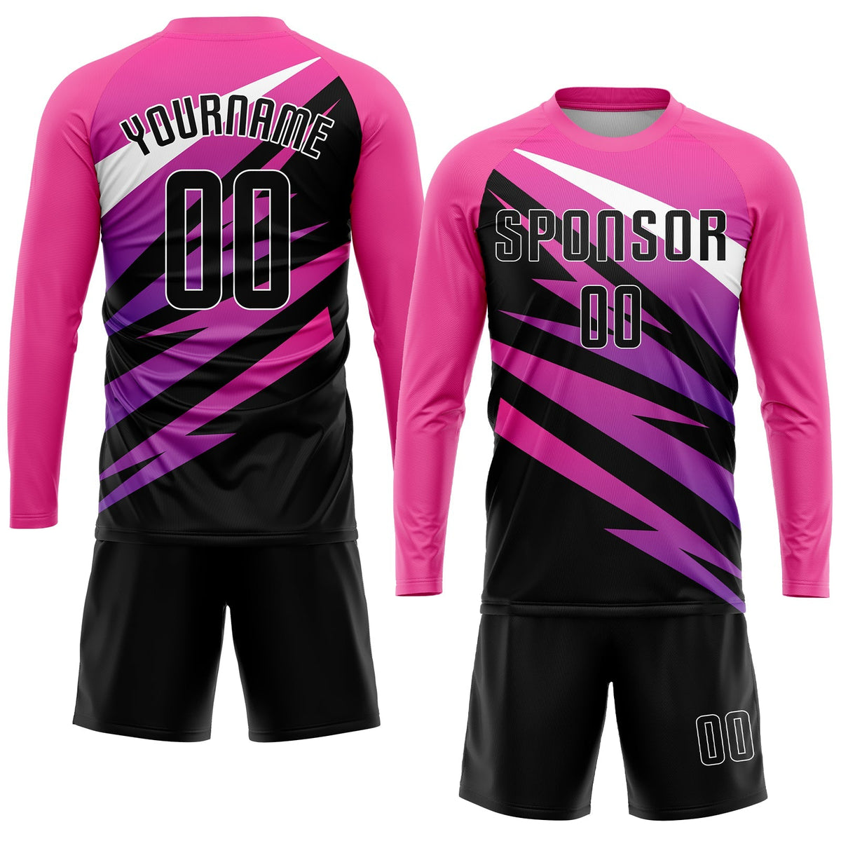 Custom Soccer Jersey - Pink Black-White Sublimation Uniform - Style Soccer0551