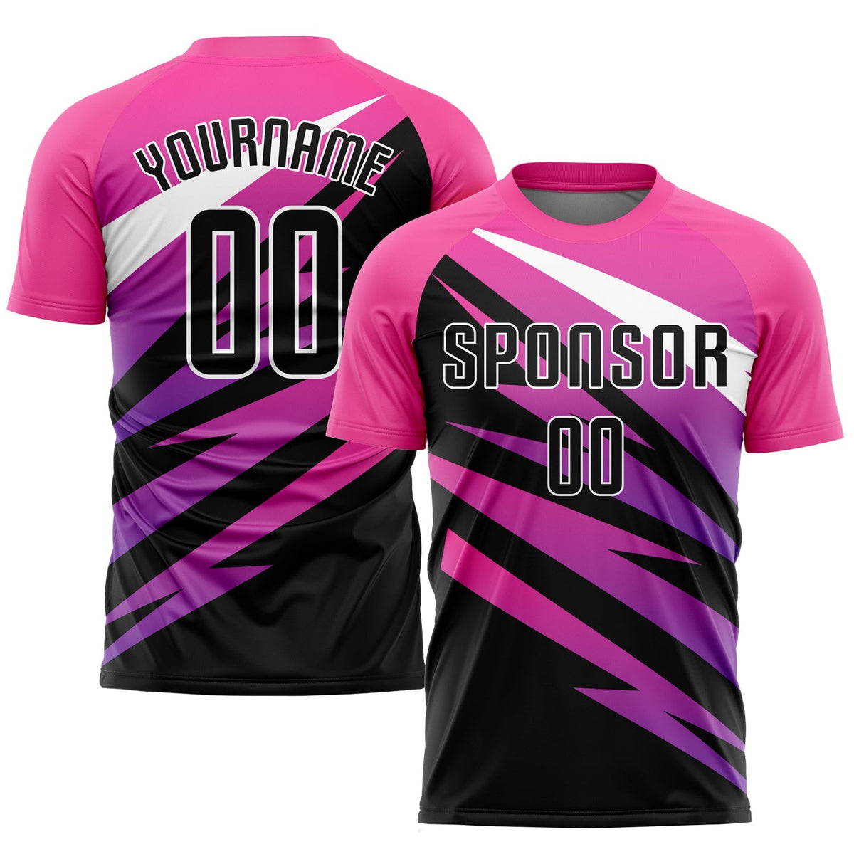 Custom Soccer Jersey - Pink Black-White Sublimation Uniform - Style Soccer0551