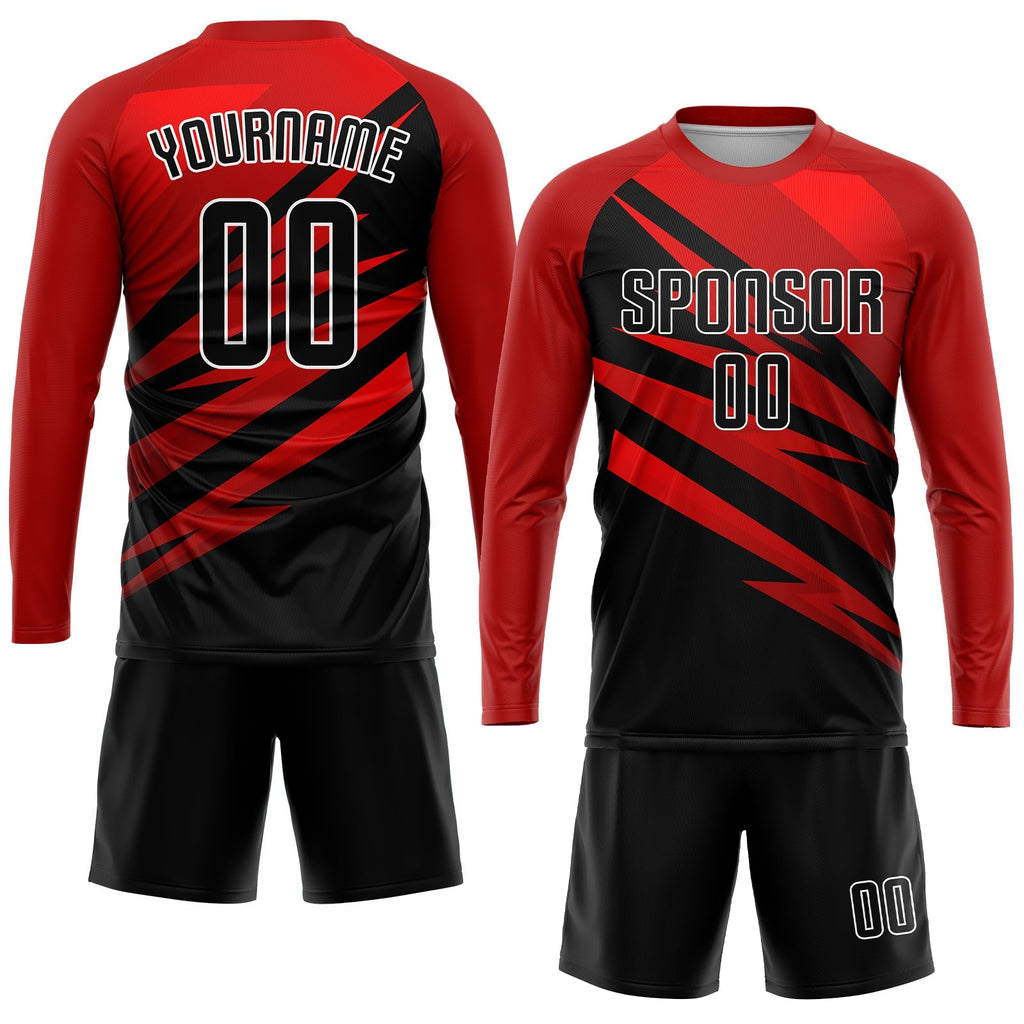 Custom Soccer Jersey - Red Black-White Sublimation Uniform - Style Soccer0552