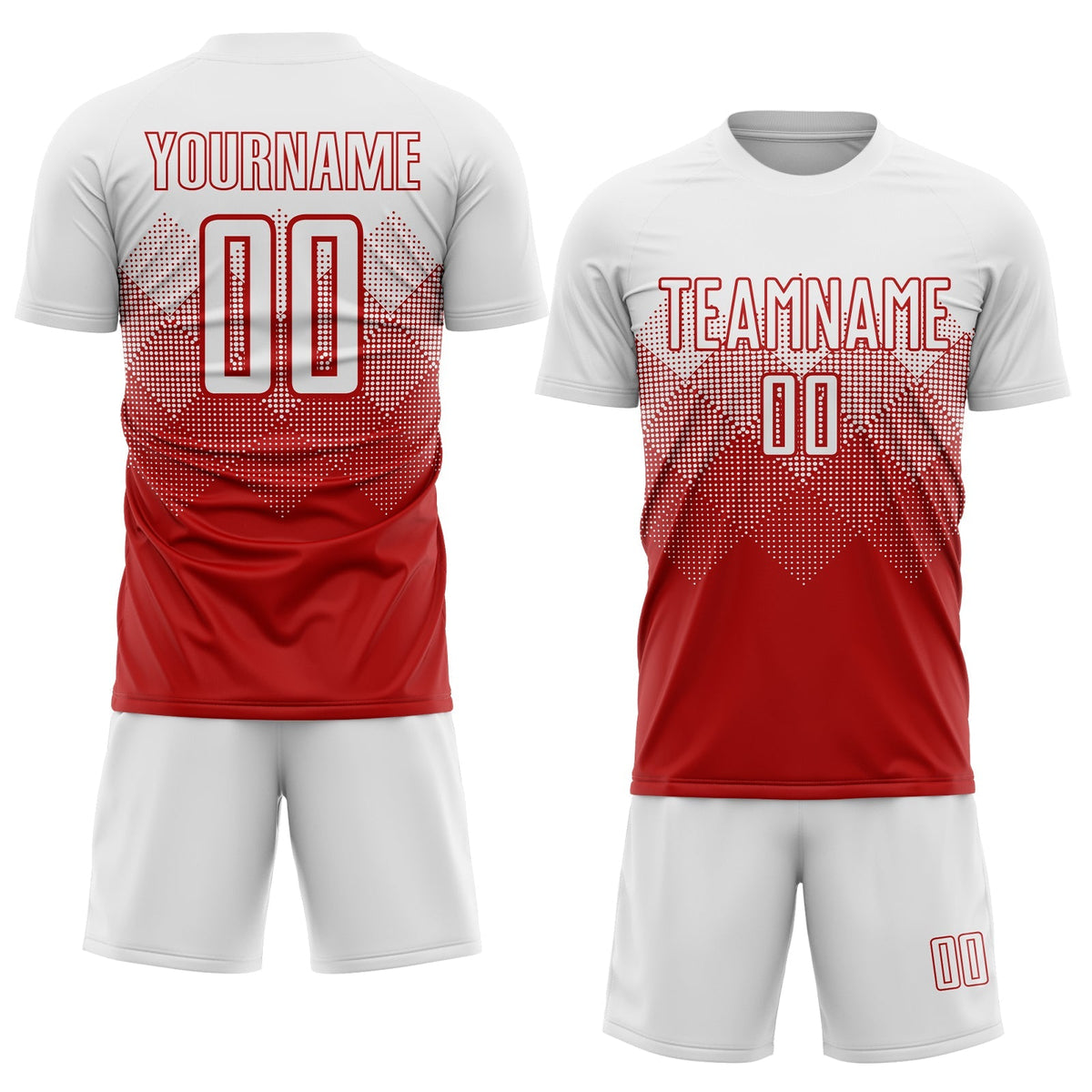 Custom Soccer Jersey - Red White Sublimation Uniform - Style Soccer0584