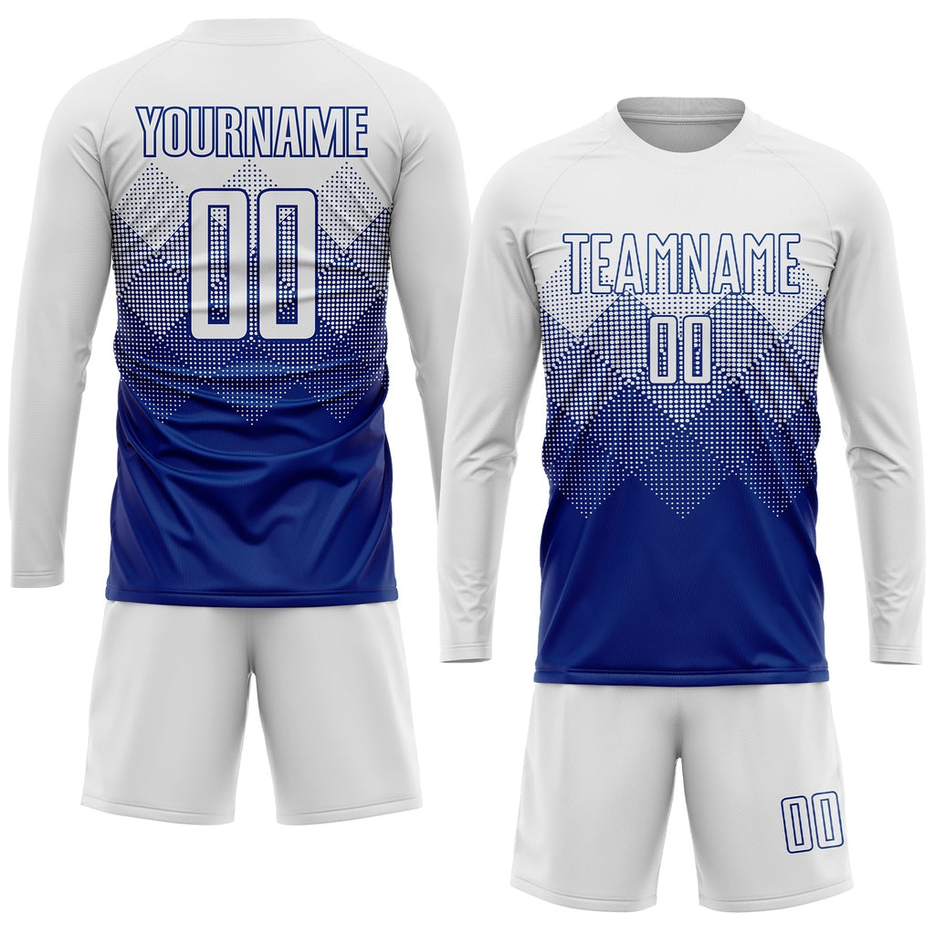 Custom Soccer Jersey - Royal White Sublimation Uniform - Style Soccer0585