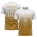 Custom Soccer Jersey - Old Gold White Sublimation Uniform - Style Soccer0588