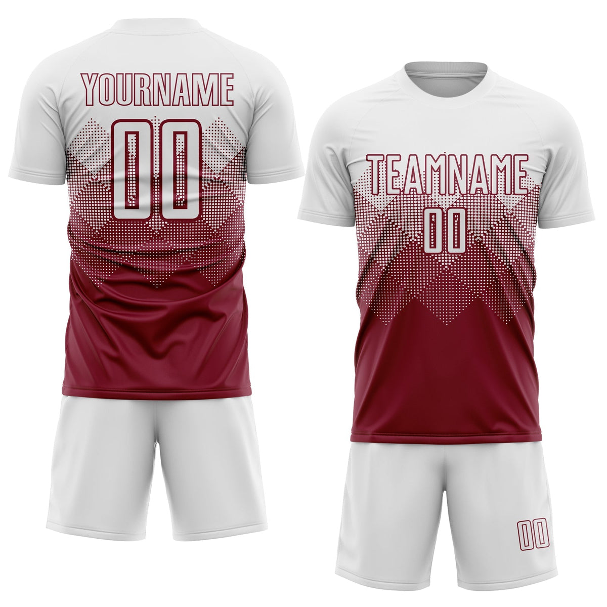 Custom Soccer Jersey - Crimson White Sublimation Uniform