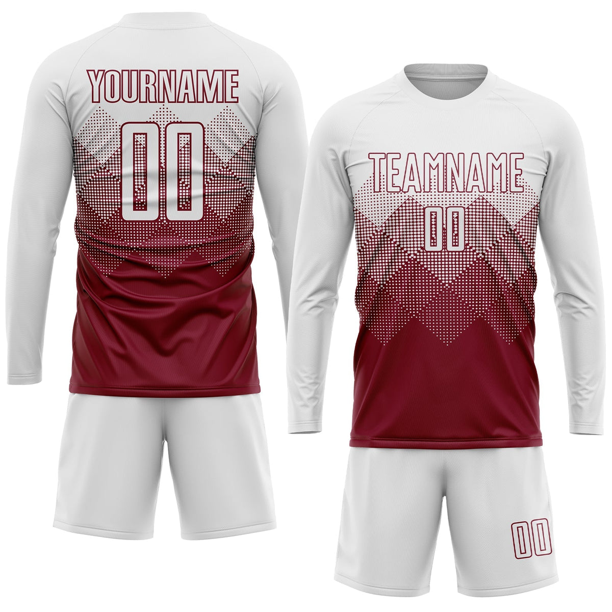 Custom Soccer Jersey - Crimson White Sublimation Uniform