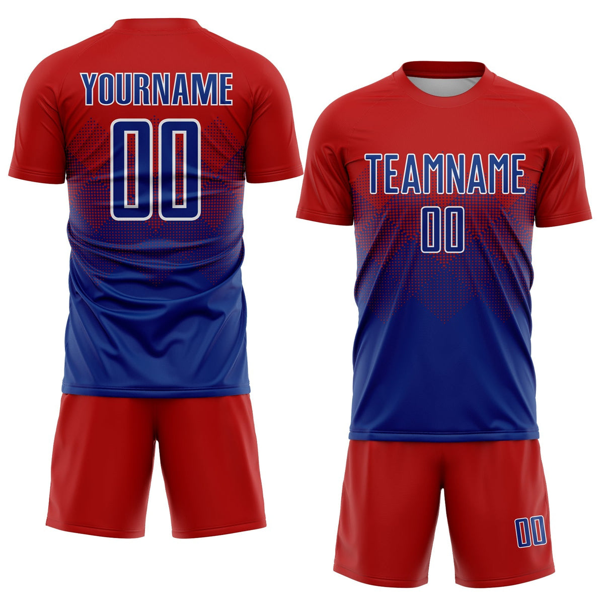 Custom Soccer Jersey - Red Royal-White Sublimation Uniform - Style Soccer0605