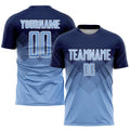 Custom Soccer Jersey - Navy Light Blue-White Sublimation Uniform