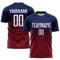 Custom Soccer Jersey - Navy White-Crimson Sublimation Uniform