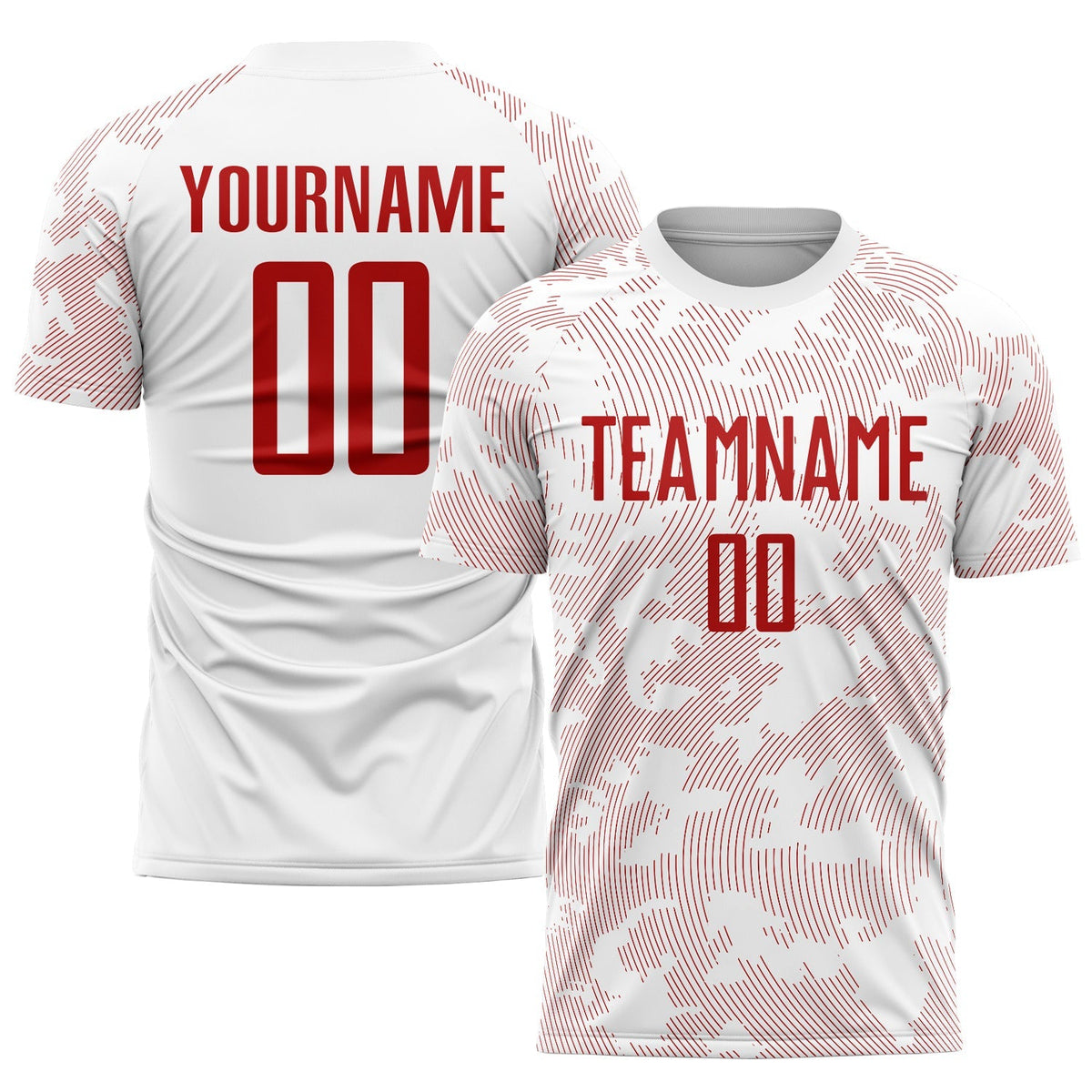 Custom Soccer Jersey - White Red Sublimation Uniform - Style Soccer0780