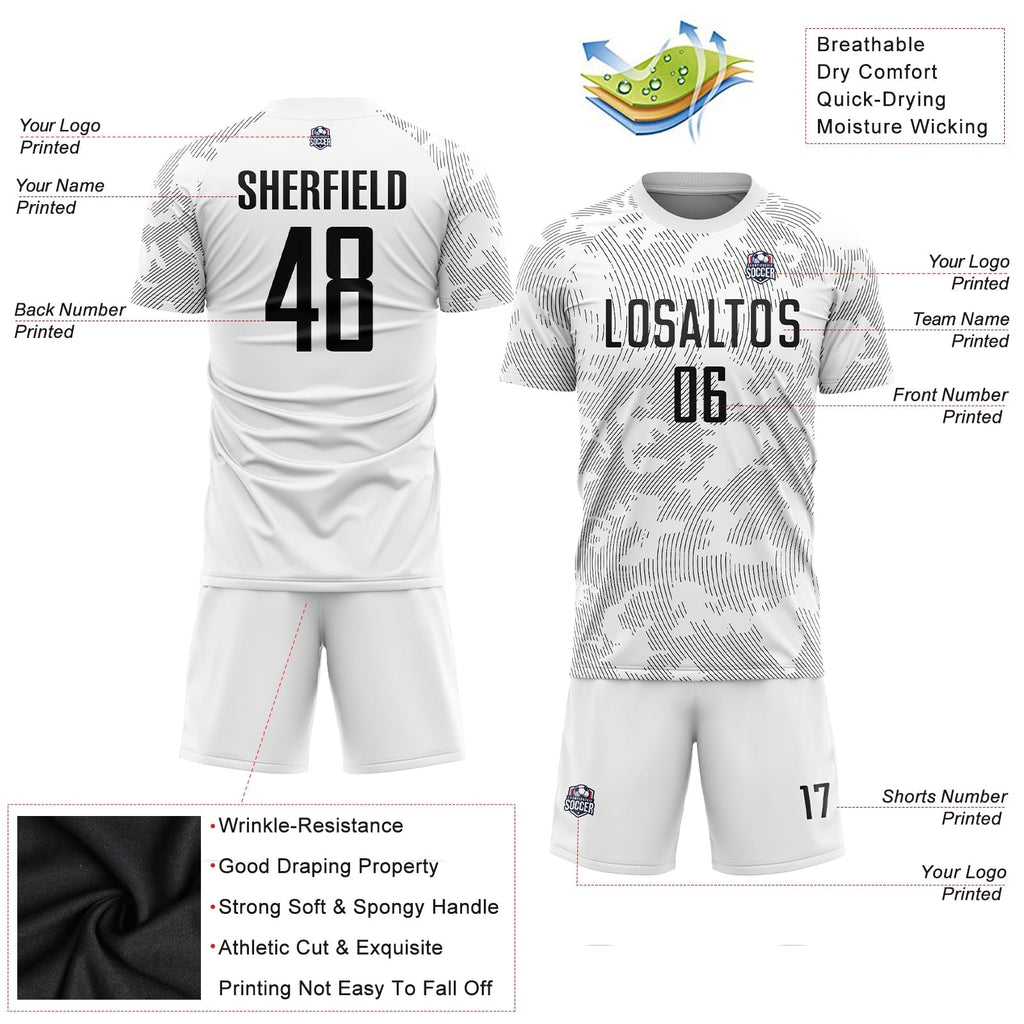 Custom Soccer Jersey - White Black Sublimation Uniform