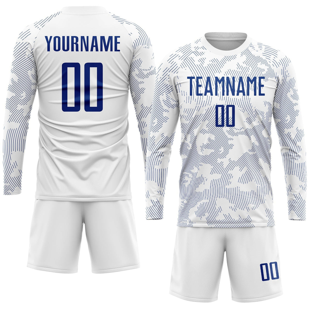 Custom Soccer Jersey - White Royal Sublimation Uniform - Style Soccer0782