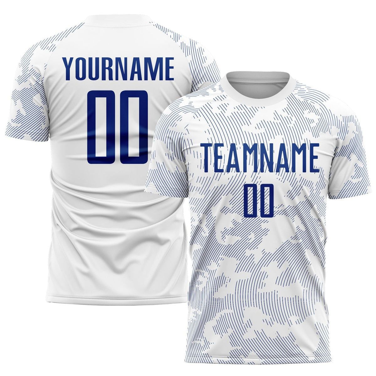 Custom Soccer Jersey - White Royal Sublimation Uniform - Style Soccer0782
