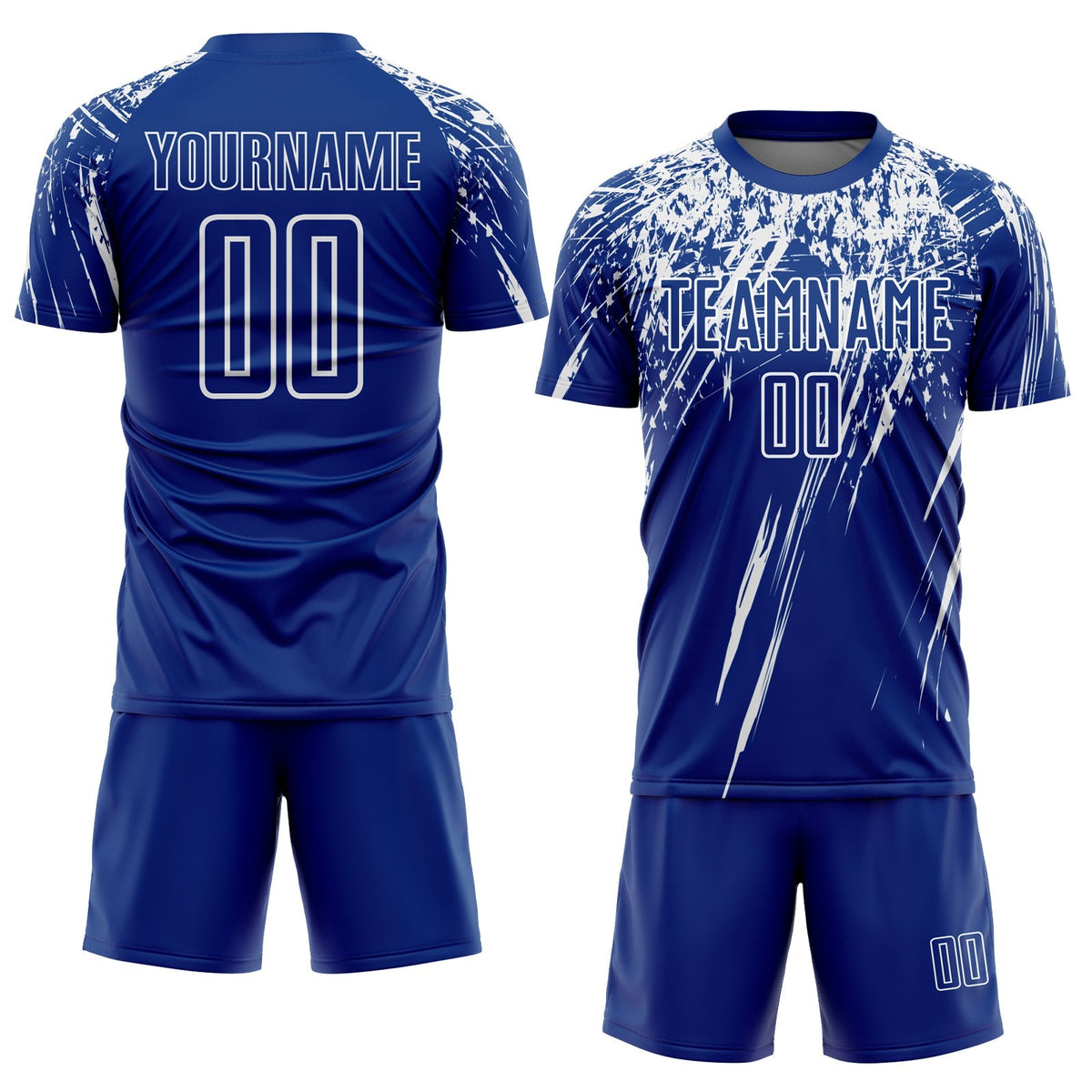 Custom Soccer Jersey - Royal White Sublimation Uniform - Style Soccer0809