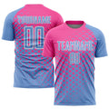 Custom Soccer Jersey - Light Blue Pink-White Sublimation Uniform - Style Soccer0881