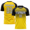 Custom Soccer Jersey - Yellow White-Black Sublimation Uniform