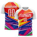 Custom Soccer Jersey - Figure White-Red Sublimation Uniform