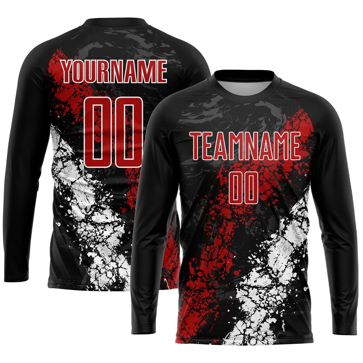 Custom Soccer Jersey - Black Red-White Sublimation Uniform