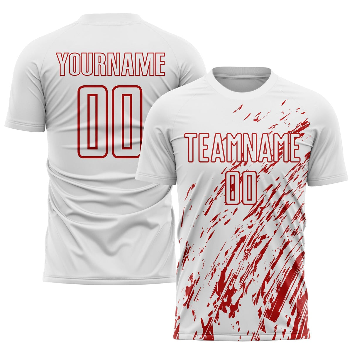 Custom Soccer Jersey - White Red Sublimation Uniform - Style Soccer0973