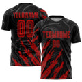 Custom Soccer Jersey - Black Red Sublimation Uniform - Style Soccer0985