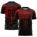 Custom Soccer Jersey - Red Black Sublimation Uniform - Style Soccer0996