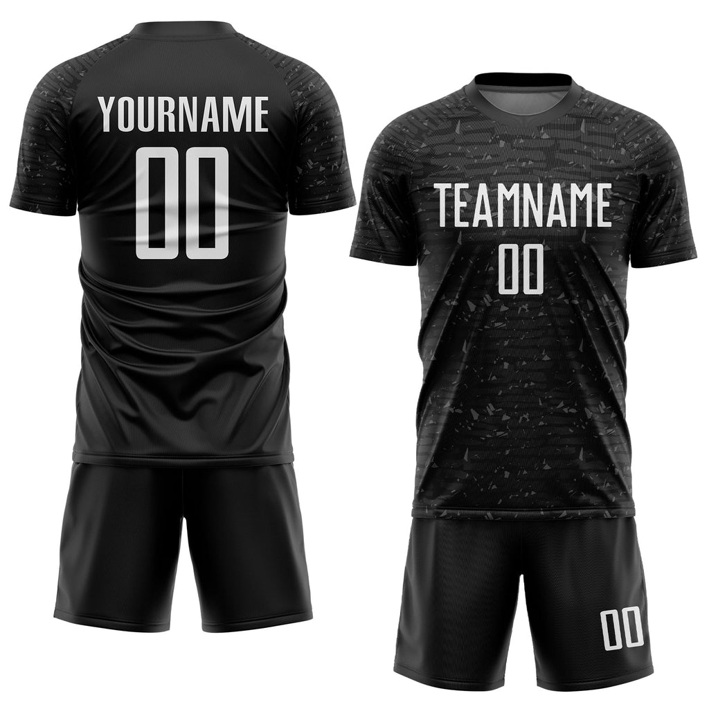 Custom Soccer Jersey - Black White Sublimation Uniform - Style Soccer1040