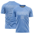 Custom Soccer Jersey - Light Blue White Lines Sublimation Uniform