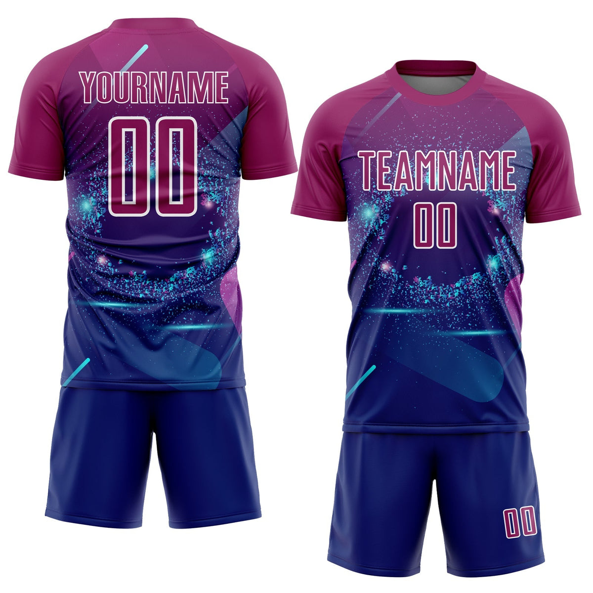 Custom Soccer Jersey - Royal Purple-White Stars And Lines Sublimation Uniform