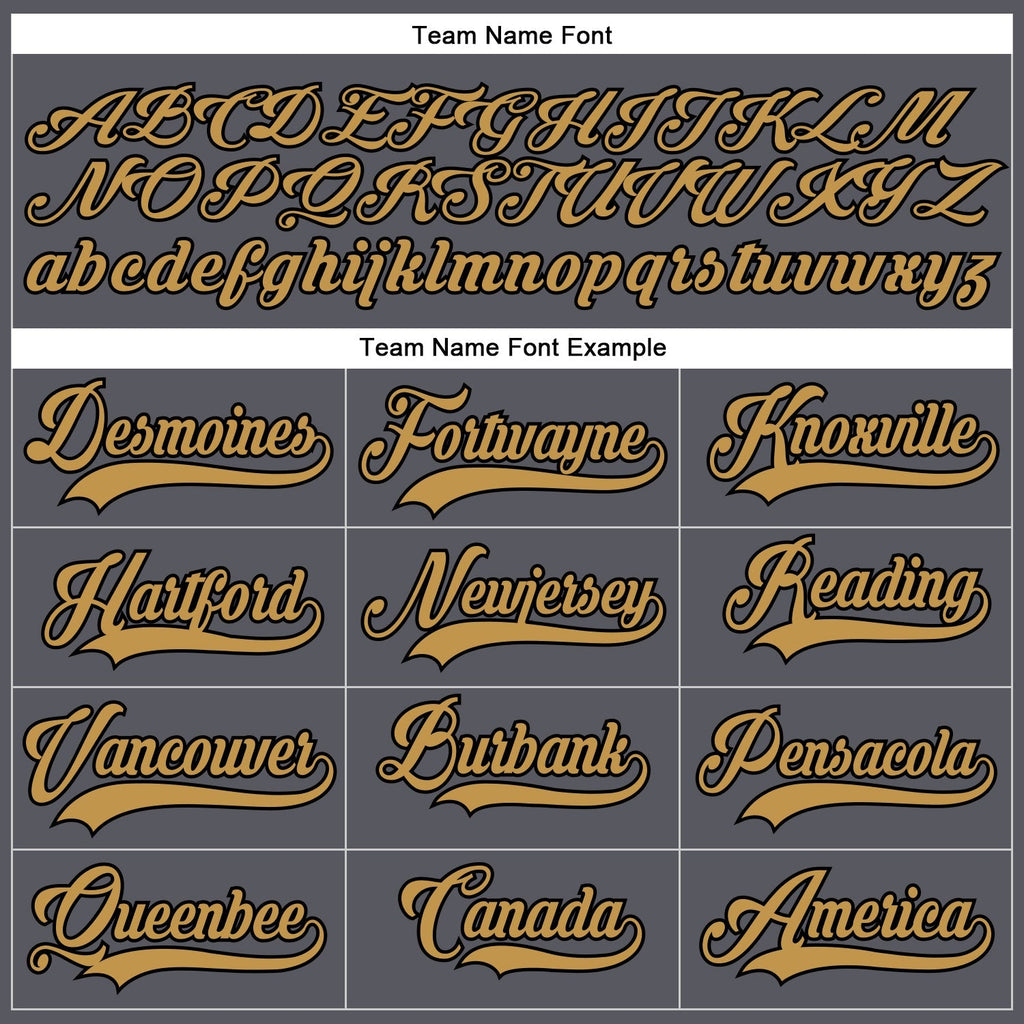 Custom Hockey Jersey - Steel Gray Old Gold-Black Lace Neck
