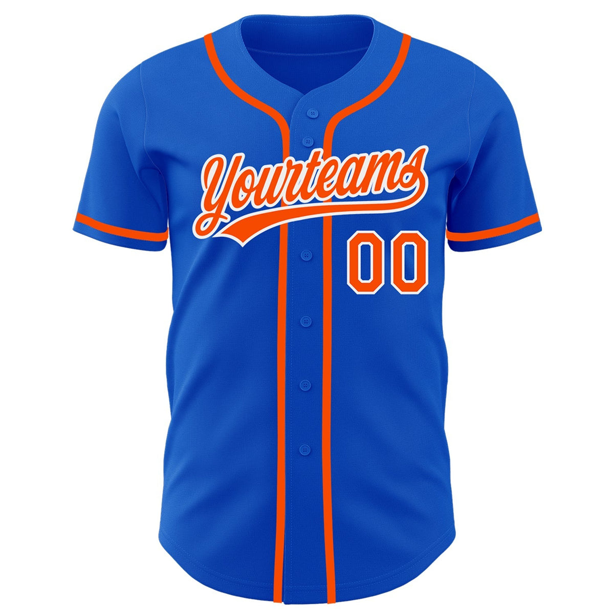 Custom Baseball Jersey - Thunder Blue Orange-White