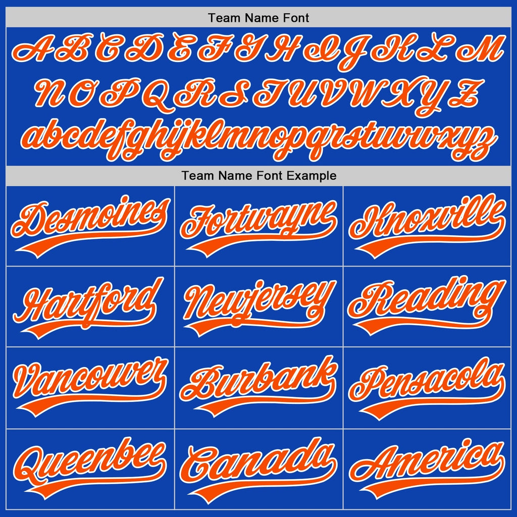 Custom Baseball Jersey - Thunder Blue Orange-White
