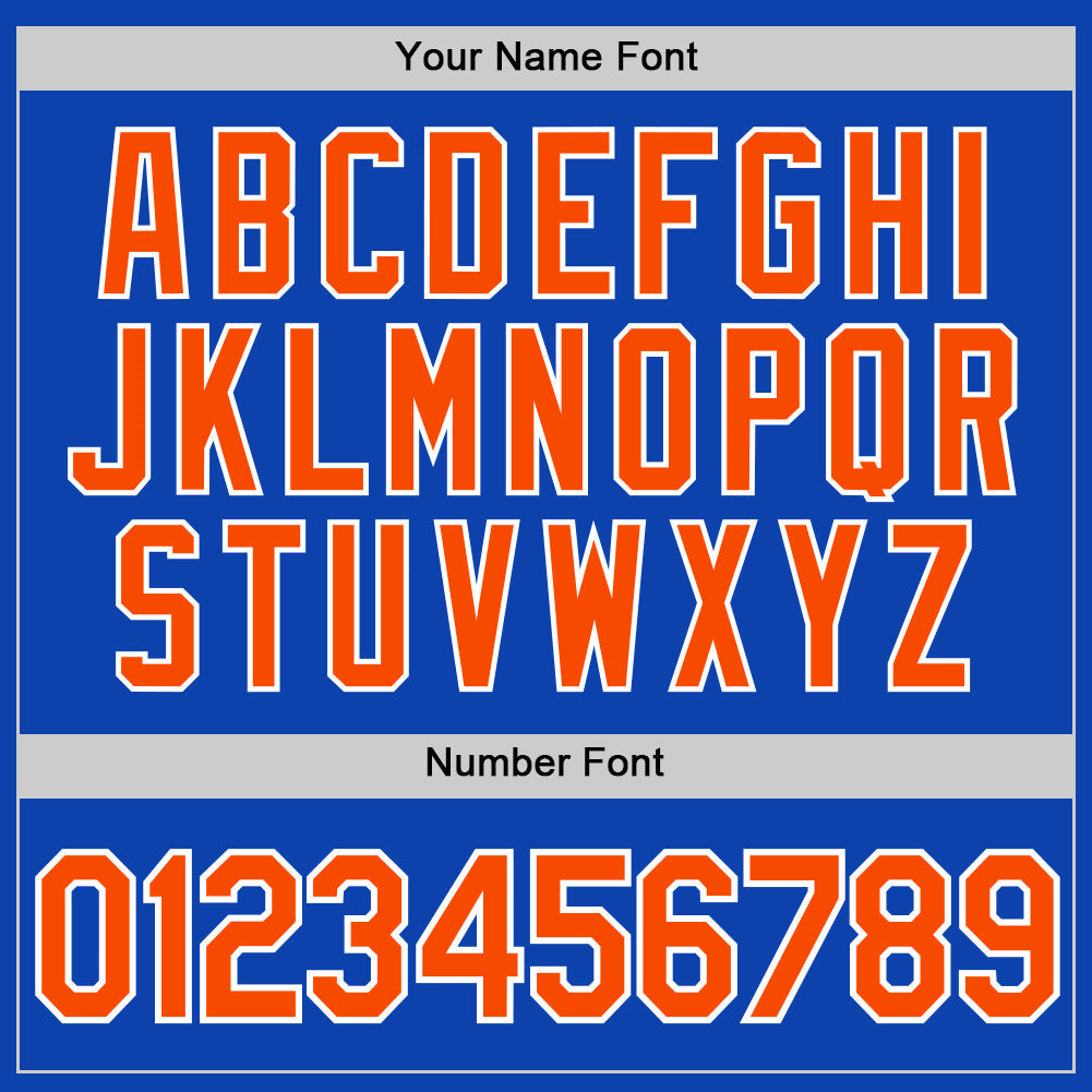 Custom Baseball Jersey - Thunder Blue Orange-White