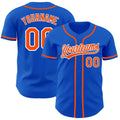 Custom Baseball Jersey - Thunder Blue Orange-White