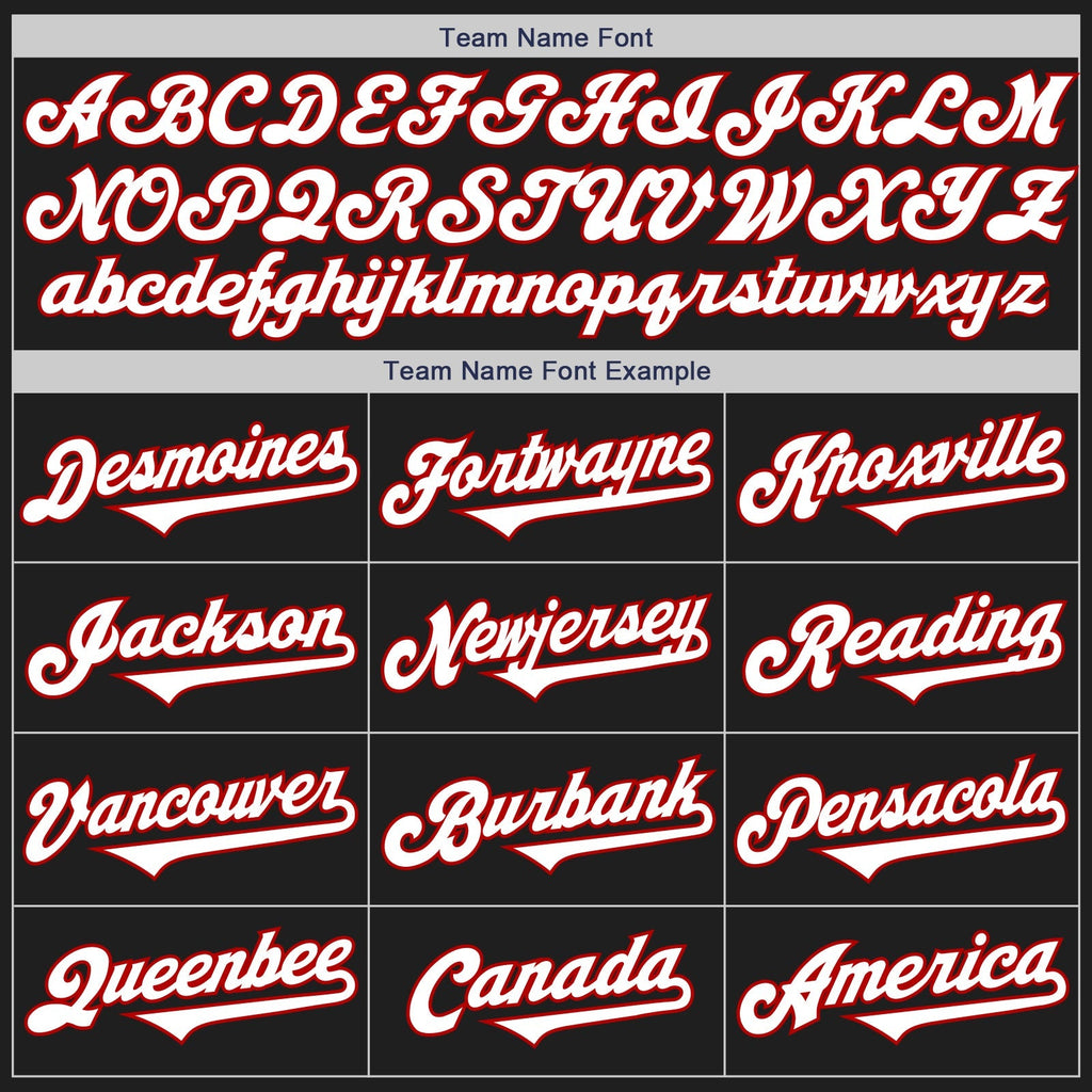 Custom Baseball Jersey - Black White-Red Two Tone