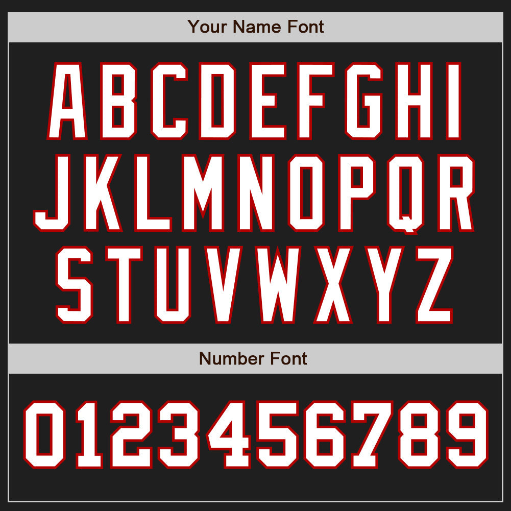 Custom Baseball Jersey - Black White-Red Two Tone