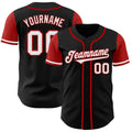 Custom Baseball Jersey - Black White-Red Two Tone