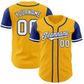 Custom Baseball Jersey - Gold White-Royal Two Tone
