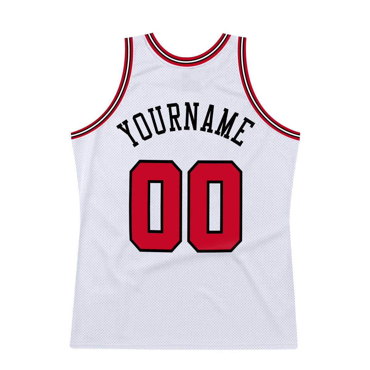 Custom Basketball Jersey - White Red-Black Throwback - Style White0461