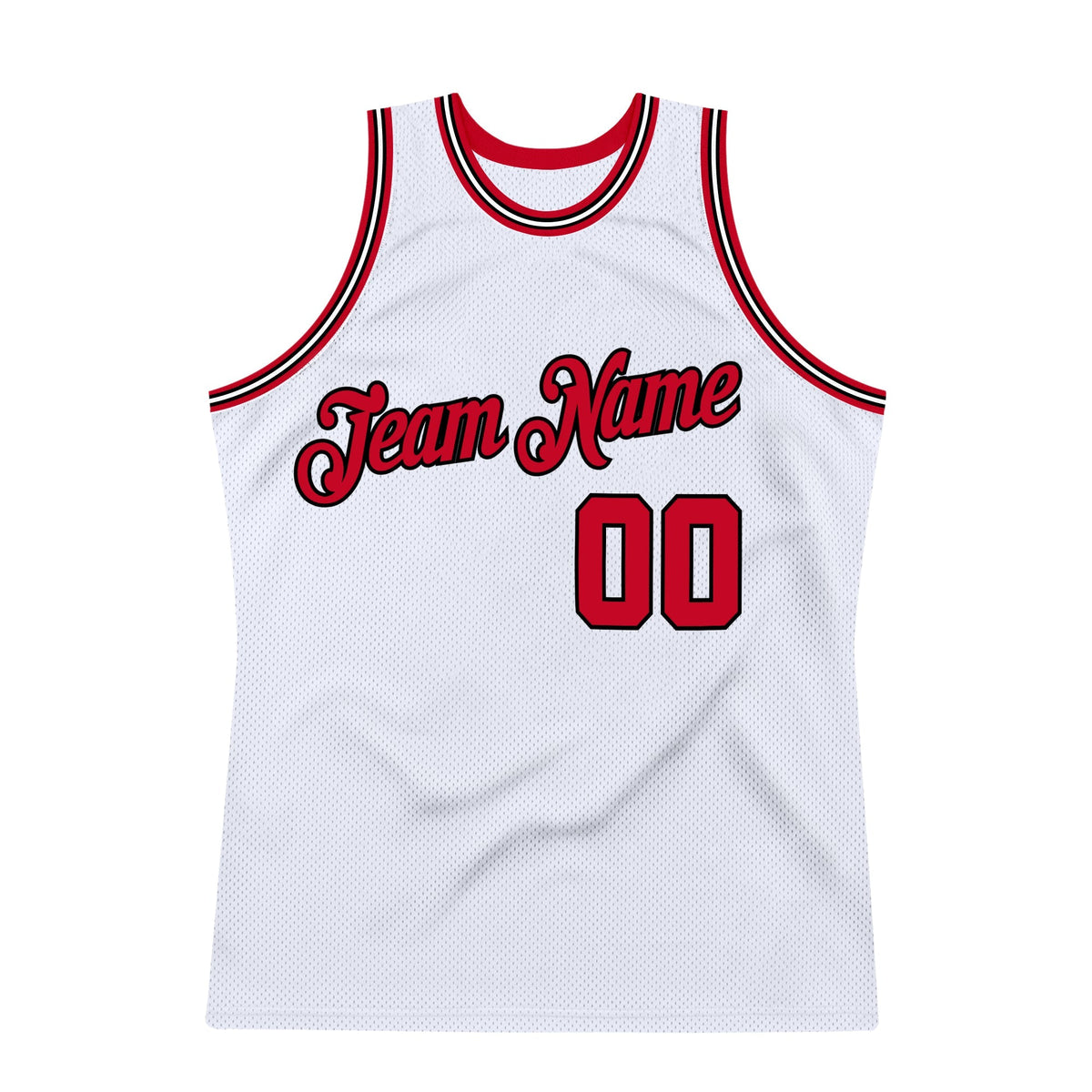 Custom Basketball Jersey - White Red-Black Throwback - Style White0461