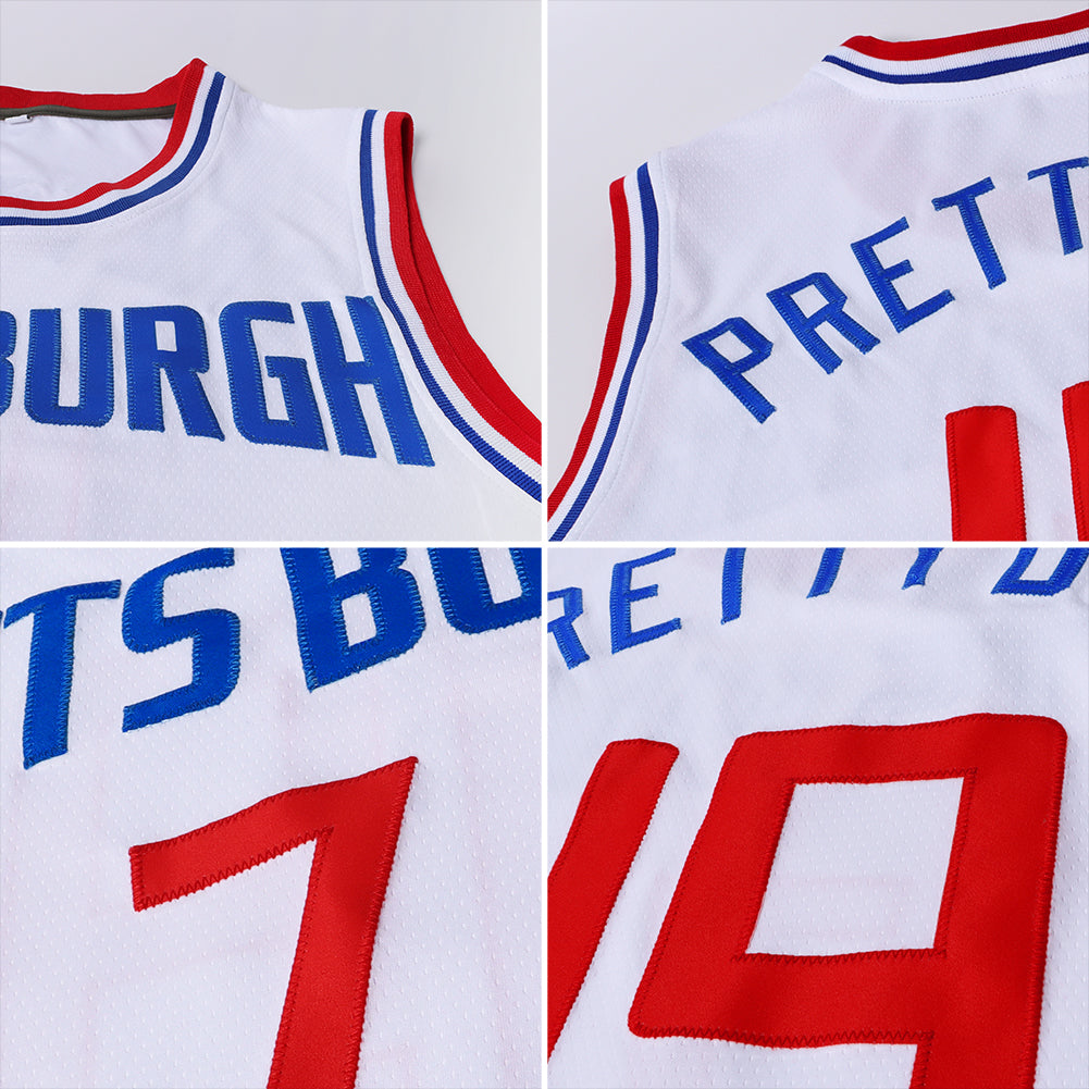 Custom Basketball Jersey - White Orange-Royal Throwback - Style White0463