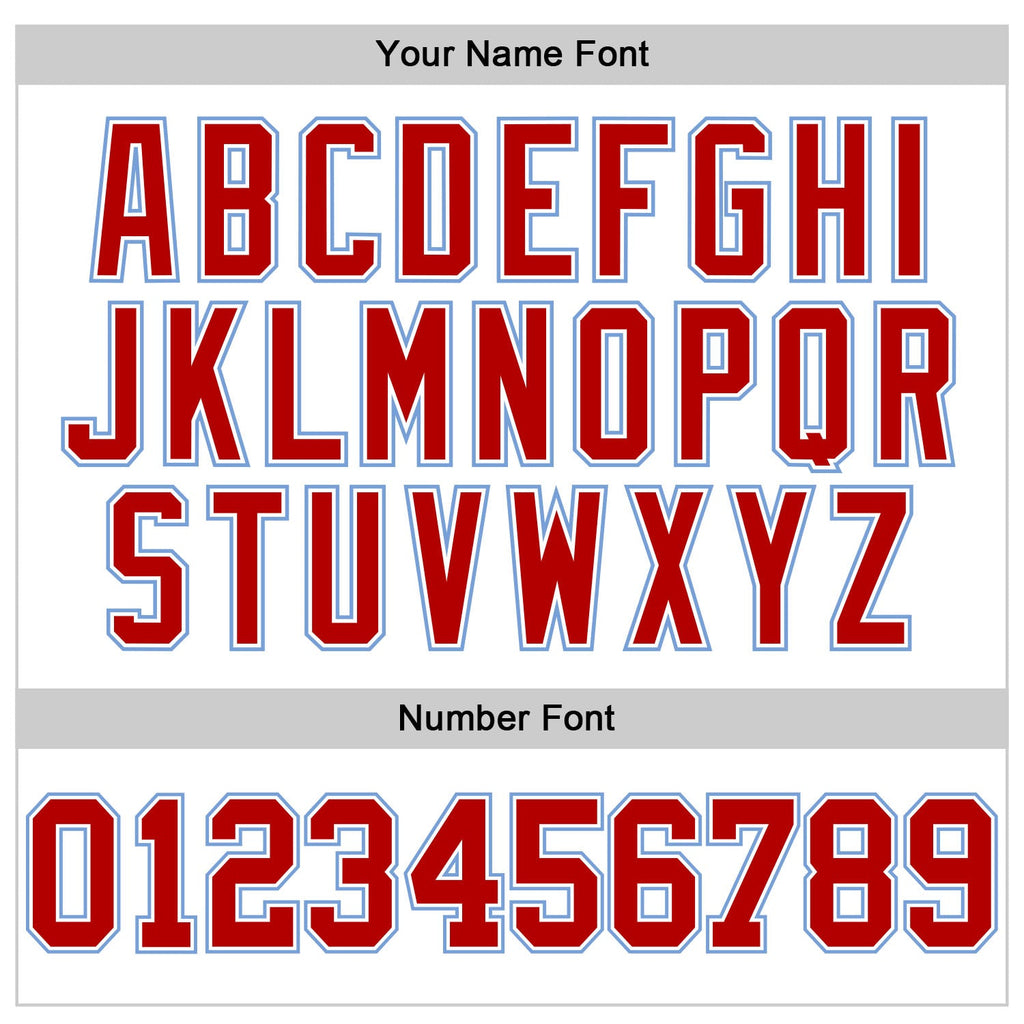 Custom Baseball Jersey - White Red-Light Blue