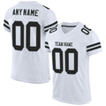 Custom Football Jersey - White Black-Silver Mesh