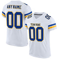 Custom Football Jersey - White Royal-Gold Mesh