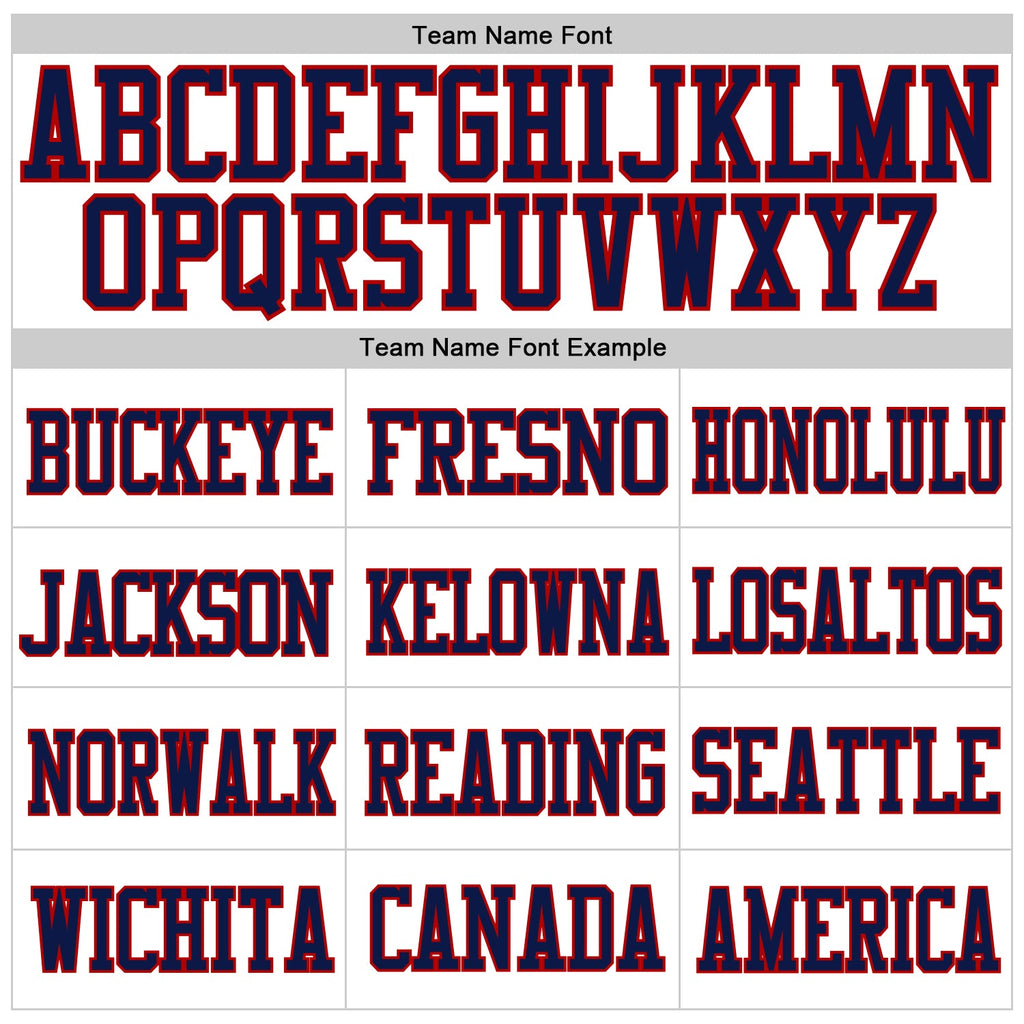 Custom Football Jersey - White Navy-Red Mesh