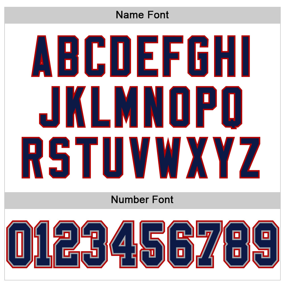 Custom Football Jersey - White Navy-Red Mesh