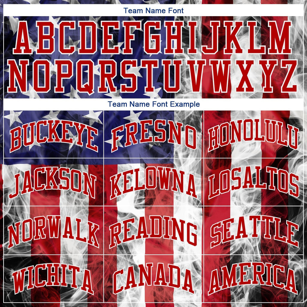 Custom Baseball Jersey - White Red-Royal 3D American Flag Fashion