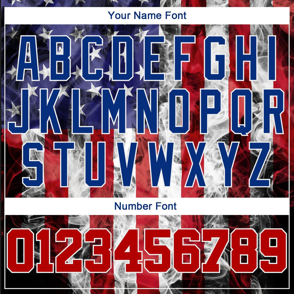 Custom Baseball Jersey - White Red-Royal 3D American Flag Fashion