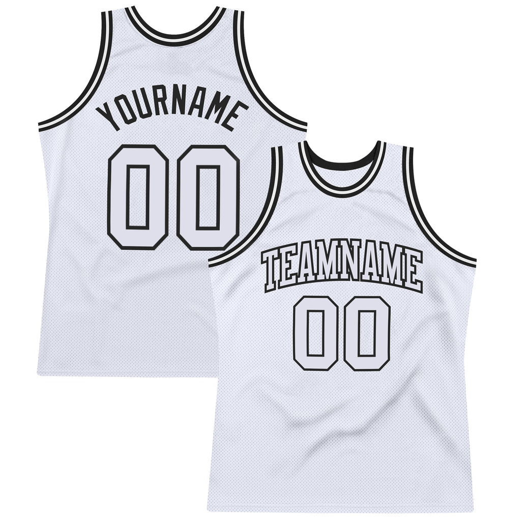 Custom Basketball Jersey - White White-Black Throwback - Style White0985