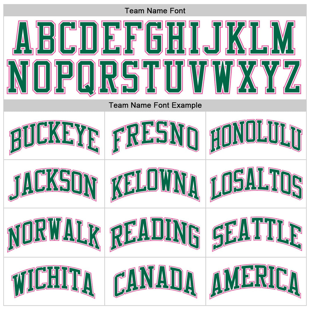 Custom Basketball Jersey - White Pink-Kelly Green Throwback