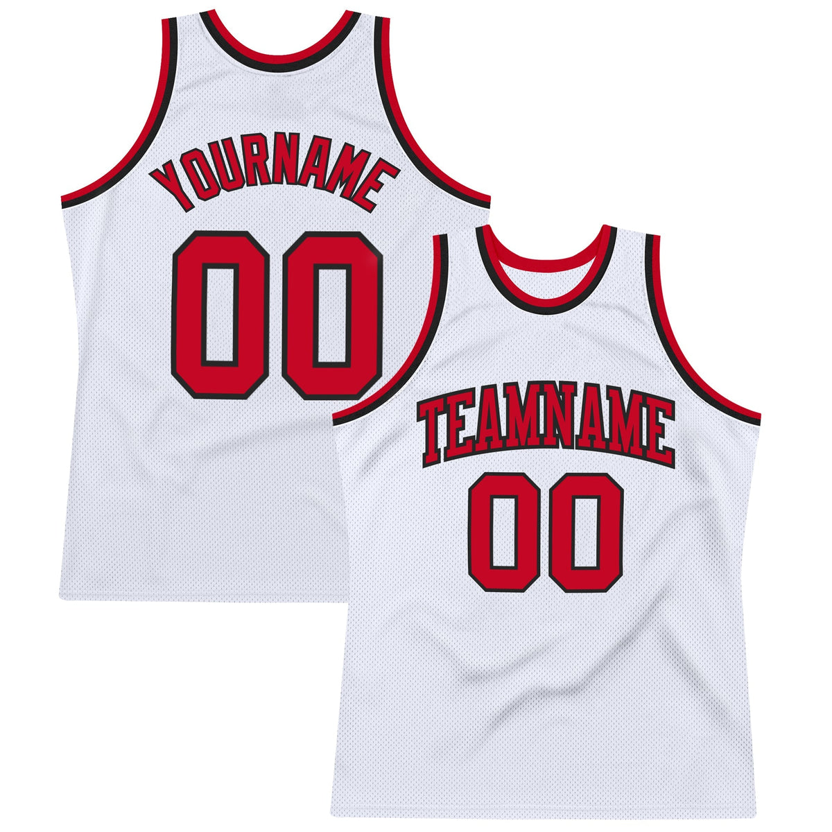 Custom Basketball Jersey - White Red-Black Throwback - Style White0992